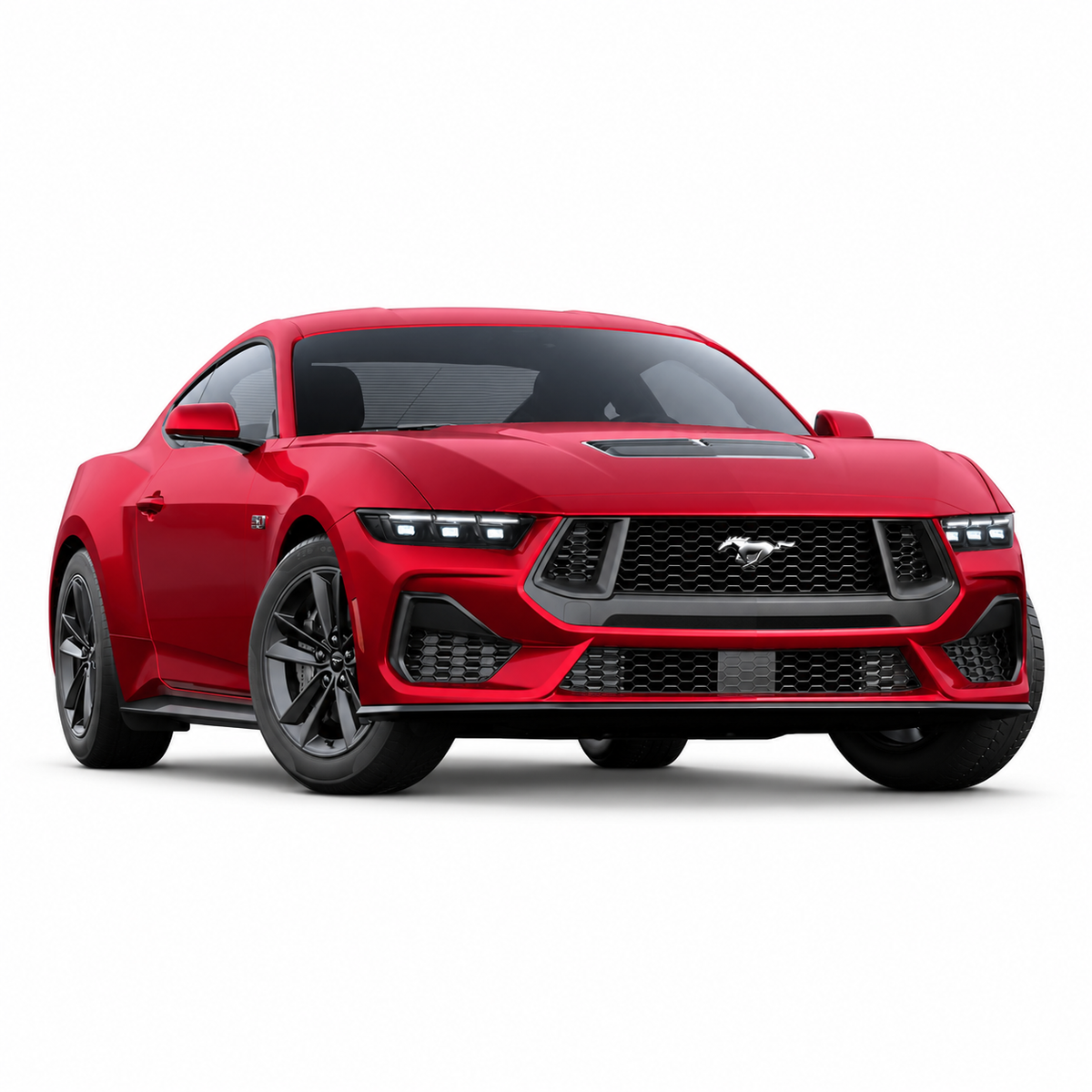 Mustang S650 GT 5.0L (2024–2026) — front three-quarter view on white